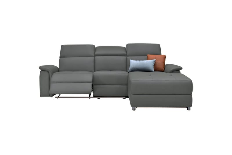 Hörnsoffa 3-sits Pareli Grå, Läder/PU, Höger elektrisk vilstol - Grå, Läder/PU, Höger elektrisk vilstol - Möbler - Vardagsrum - Soffor - Reclinersoffor & Biosoffor