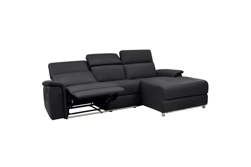 Hörnsoffa 3-sits Pareli Svart, Läder/PU, Höger elektrisk vilstol - Svart, Läder/PU, Höger elektrisk vilstol - Möbler - Vardagsrum - Soffor - Reclinersoffor & Biosoffor