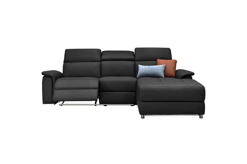 Hörnsoffa 3-sits Pareli Svart, Läder/PU, Höger elektrisk vilstol - Svart, Läder/PU, Höger elektrisk vilstol - Möbler - Vardagsrum - Soffor - Reclinersoffor & Biosoffor