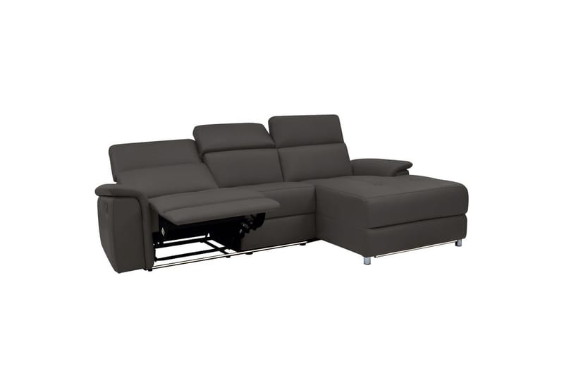 Hörnsoffa 3-sits Pareli Brun, PU, Höger elektrisk vilstol - Brun, PU, Höger elektrisk vilstol - Möbler - Vardagsrum - Soffor - Skinnsoffor