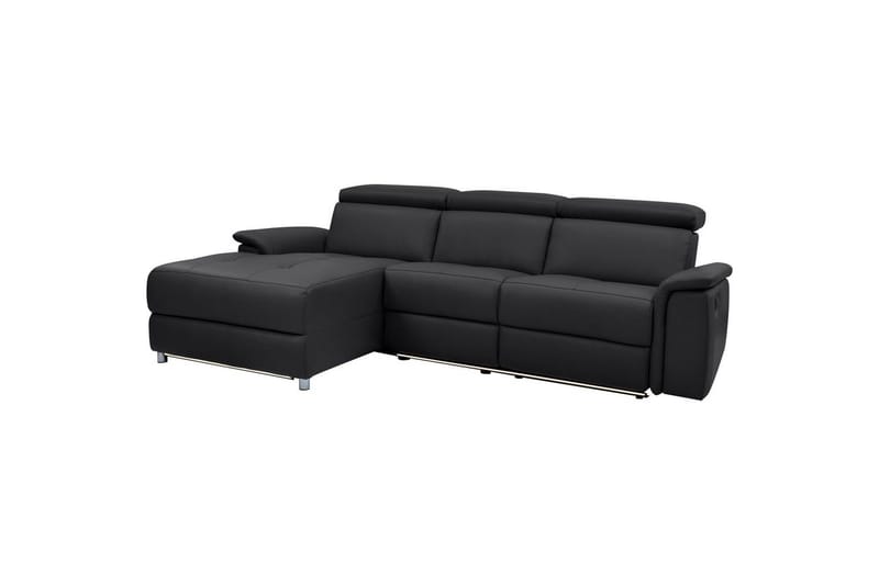 Hörnsoffa 3-sits Pareli Svart, Läder/PU, Vänster Elektrisk Fåtölj - Svart, Läder/PU, Vänster Elektrisk Fåtölj - Möbler - Vardagsrum - Soffor - Reclinersoffor & Biosoffor