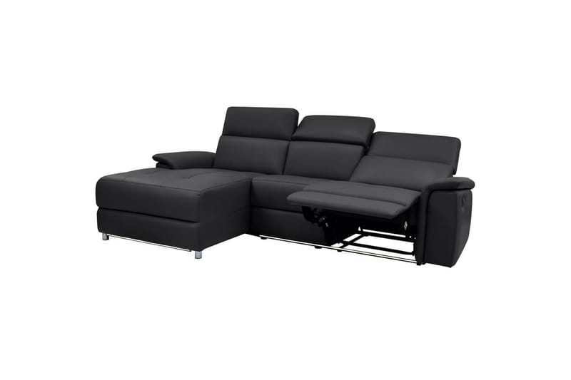 Hörnsoffa 3-sits Pareli Svart, Läder/PU, Vänster Elektrisk Fåtölj - Svart, Läder/PU, Vänster Elektrisk Fåtölj - Möbler - Vardagsrum - Soffor - Reclinersoffor & Biosoffor