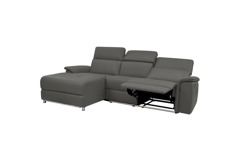 Hörnsoffa 3-sits Pareli Grå, Läder/PU, Vänster Manuell Fåtölj - Grå, Läder/PU, Vänster Manuell Fåtölj - Möbler - Vardagsrum - Soffor - Reclinersoffor & Biosoffor