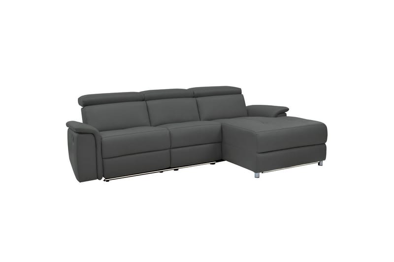 Hörnsoffa 3-sits Pareli Grå, Läder/PU, Höger manuell vilstol - Grå, Läder/PU, Höger manuell vilstol - Möbler - Vardagsrum - Soffor - Reclinersoffor & Biosoffor