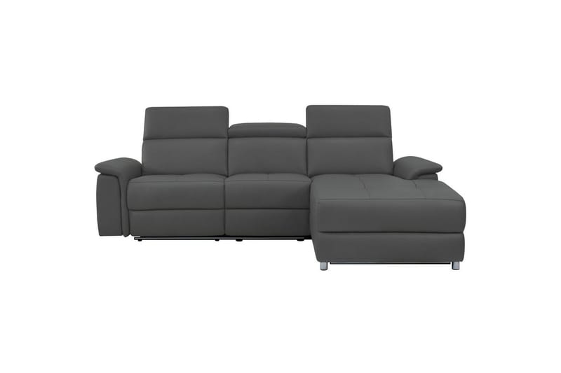 Hörnsoffa 3-sits Pareli Grå, Läder/PU, Höger manuell vilstol - Grå, Läder/PU, Höger manuell vilstol - Möbler - Vardagsrum - Soffor - Reclinersoffor & Biosoffor