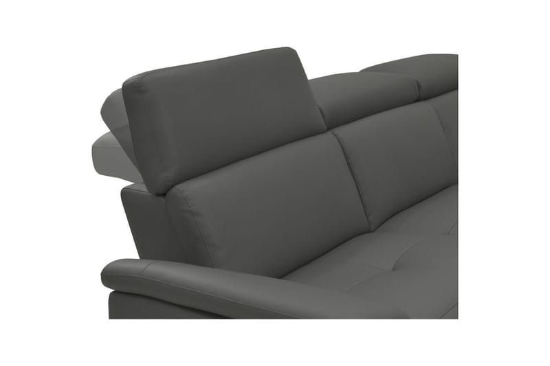 Hörnsoffa 3-sits Pareli Grå, Läder/PU, Höger manuell vilstol - Grå, Läder/PU, Höger manuell vilstol - Möbler - Vardagsrum - Soffor - Reclinersoffor & Biosoffor