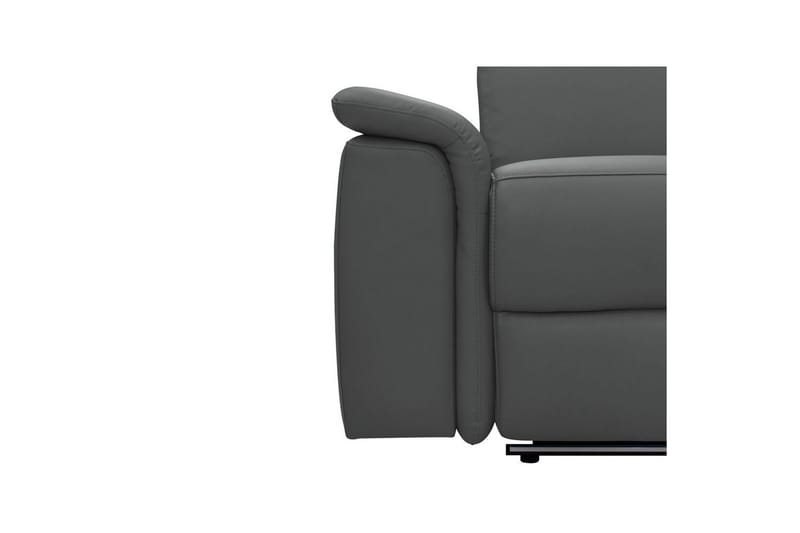 Hörnsoffa 3-sits Pareli Grå, Läder/PU, Höger manuell vilstol - Grå, Läder/PU, Höger manuell vilstol - Möbler - Vardagsrum - Soffor - Reclinersoffor & Biosoffor