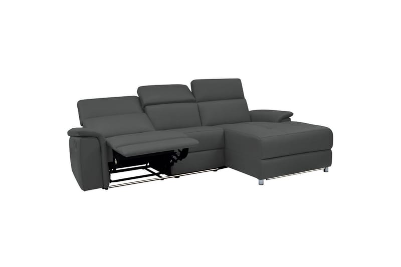 Hörnsoffa 3-sits Pareli Grå, PU, Höger elektrisk vilstol - Grå, PU, Höger elektrisk vilstol - Möbler - Vardagsrum - Soffor - Reclinersoffor & Biosoffor