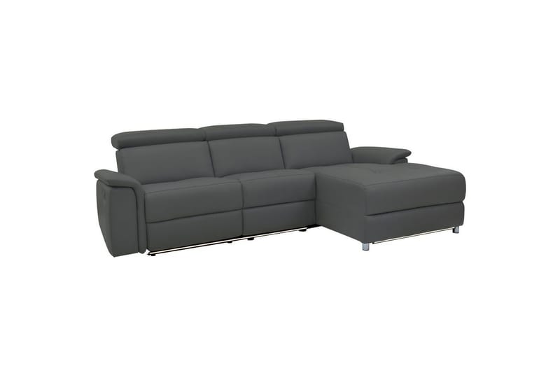 Hörnsoffa 3-sits Pareli Grå, PU, Höger manuell vilstol - Grå, PU, Höger manuell vilstol - Möbler - Vardagsrum - Soffor - Reclinersoffor & Biosoffor