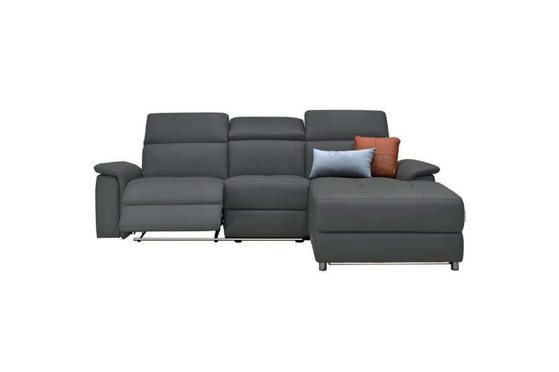 Hörnsoffa 3-sits Pareli Grå, PU, Höger manuell vilstol - Grå, PU, Höger manuell vilstol - Möbler - Vardagsrum - Soffor - Reclinersoffor & Biosoffor