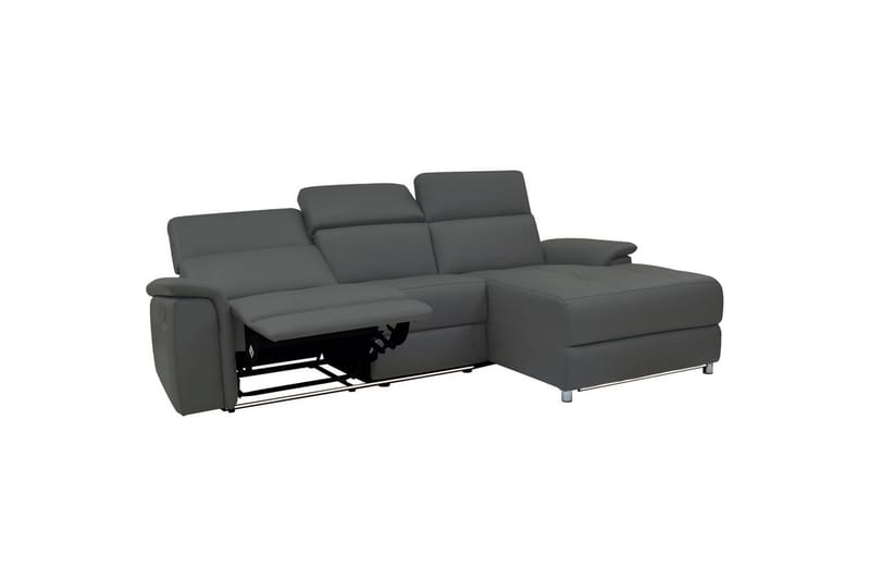 Hörnsoffa 3-sits Pareli Grå, PU, Höger manuell vilstol - Grå, PU, Höger manuell vilstol - Möbler - Vardagsrum - Soffor - Reclinersoffor & Biosoffor