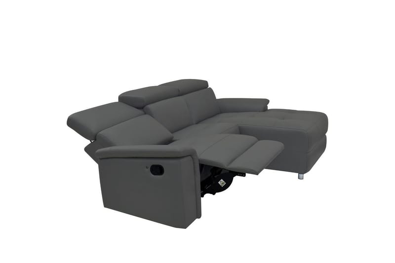Hörnsoffa 3-sits Pareli Grå, PU, Höger manuell vilstol - Grå, PU, Höger manuell vilstol - Möbler - Vardagsrum - Soffor - Reclinersoffor & Biosoffor