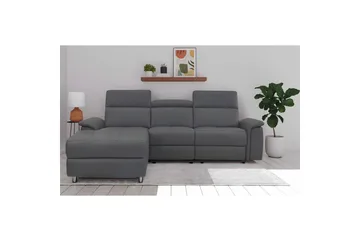 Hörnsoffa 3-sits Pareli Antracit, Sunday tyg, Vänster Manuell Fåtölj - Antracit, Sunday tyg, Vänster Manuell Fåtölj - Möbler - Vardagsrum - Soffor - Reclinersoffor & Biosoffor