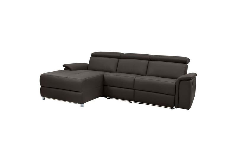 Hörnsoffa 3-sits Pareli Brun, Läder/PU, Vänster Elektrisk Fåtölj - Brun, Läder/PU, Vänster Elektrisk Fåtölj - Möbler - Vardagsrum - Soffor - Reclinersoffor & Biosoffor