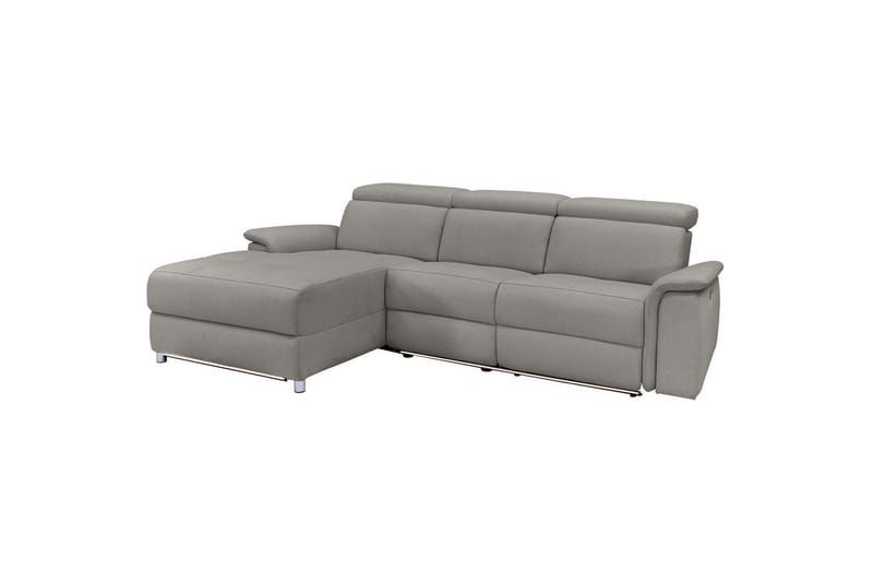 Hörnsoffa 3-sits Pareli Grå, Sunday tyg, Vänster Manuell Fåtölj - Grå, Sunday tyg, Vänster Manuell Fåtölj - Möbler - Vardagsrum - Soffor - Reclinersoffor & Biosoffor