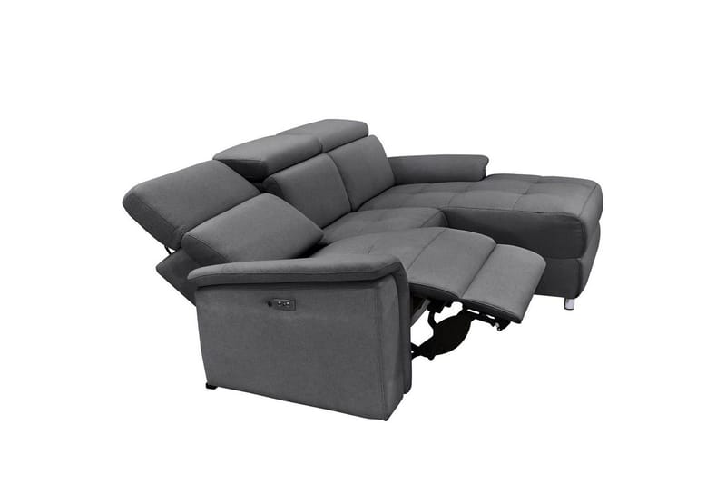 Hörnsoffa 3-sits Pareli Antracit, Sunday tyg, Höger elektrisk vilstol - Antracit, Sunday tyg, Höger elektrisk vilstol - Möbler - Vardagsrum - Soffor - Reclinersoffor & Biosoffor