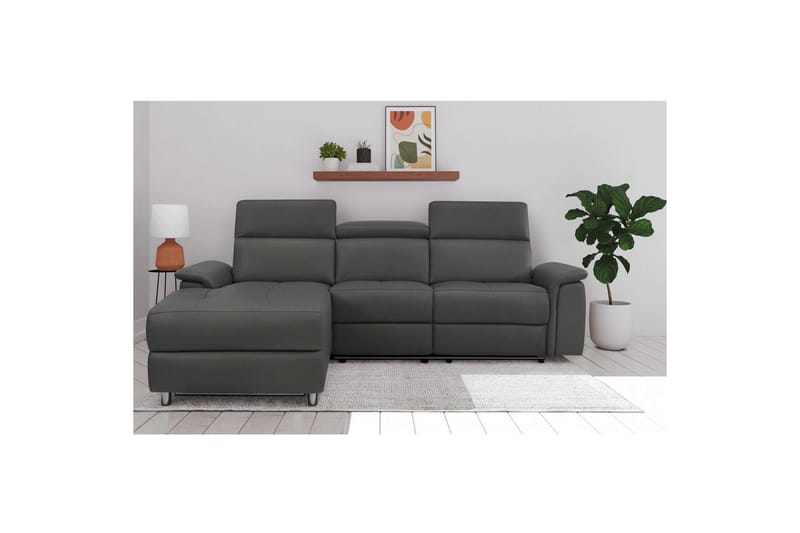 Hörnsoffa 3-sits Pareli Svart, PU, Vänster Elektrisk Fåtölj - Svart, PU, Vänster Elektrisk Fåtölj - Möbler - Vardagsrum - Soffor - Reclinersoffor & Biosoffor