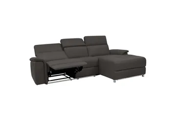 Hörnsoffa 3-sits Pareli Brun, PU, Höger elektrisk vilstol - Brun, PU, Höger elektrisk vilstol - Möbler - Vardagsrum - Soffor - Reclinersoffor & Biosoffor