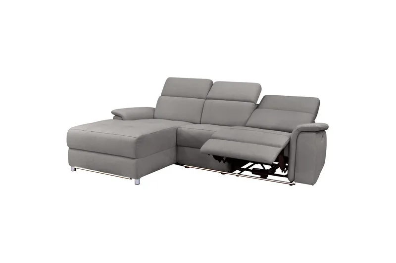 Hörnsoffa 3-sits Pareli Grå, Sunday tyg, Vänster Manuell Fåtölj - Grå, Sunday tyg, Vänster Manuell Fåtölj - Möbler - Vardagsrum - Soffor - Reclinersoffor & Biosoffor