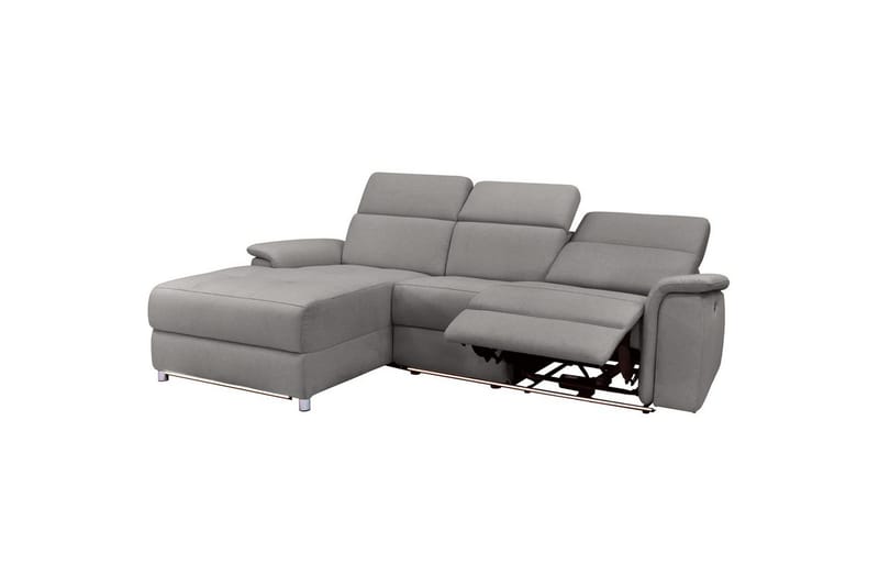 Hörnsoffa 3-sits Pareli Grå, Sunday tyg, Vänster Manuell Fåtölj - Grå, Sunday tyg, Vänster Manuell Fåtölj - Möbler - Vardagsrum - Soffor - Reclinersoffor & Biosoffor