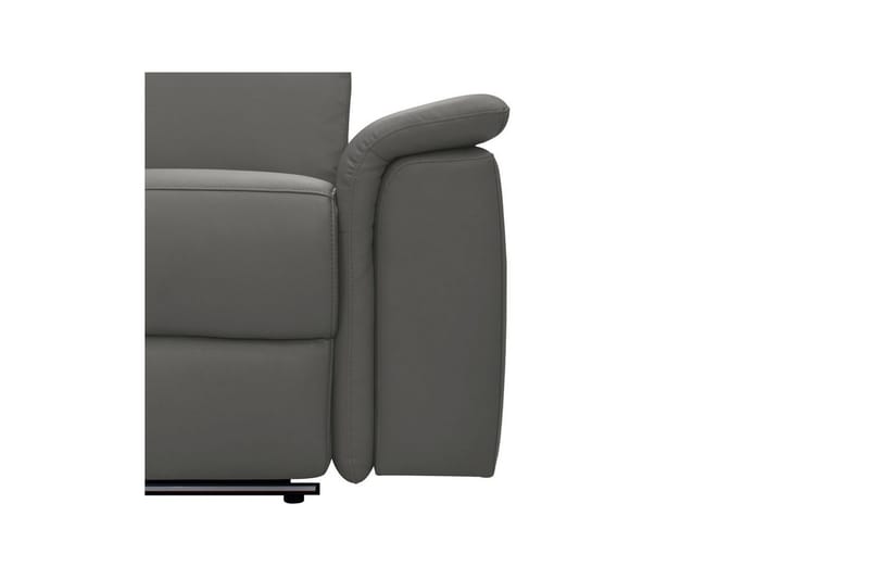 Hörnsoffa 3-sits Pareli Grå, Läder/PU, Vänster Manuell Fåtölj - Grå, Läder/PU, Vänster Manuell Fåtölj - Möbler - Vardagsrum - Soffor - Skinnsoffor