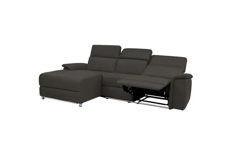 Hörnsoffa 3-sits Pareli Brun, Läder/PU, Vänster Manuell Fåtölj - Brun, Läder/PU, Vänster Manuell Fåtölj - Möbler - Vardagsrum - Soffor - Skinnsoffor