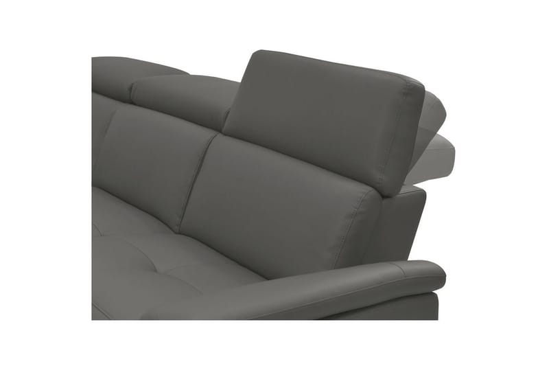 Hörnsoffa 3-sits Pareli Grå, Läder/PU, Vänster Manuell Fåtölj - Grå, Läder/PU, Vänster Manuell Fåtölj - Möbler - Vardagsrum - Soffor - Skinnsoffor