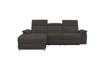 Hörnsoffa 3-sits Pareli Brun, Läder/PU, Vänster Manuell Fåtölj - Brun, Läder/PU, Vänster Manuell Fåtölj - Möbler - Vardagsrum - Soffor - Reclinersoffor & Biosoffor