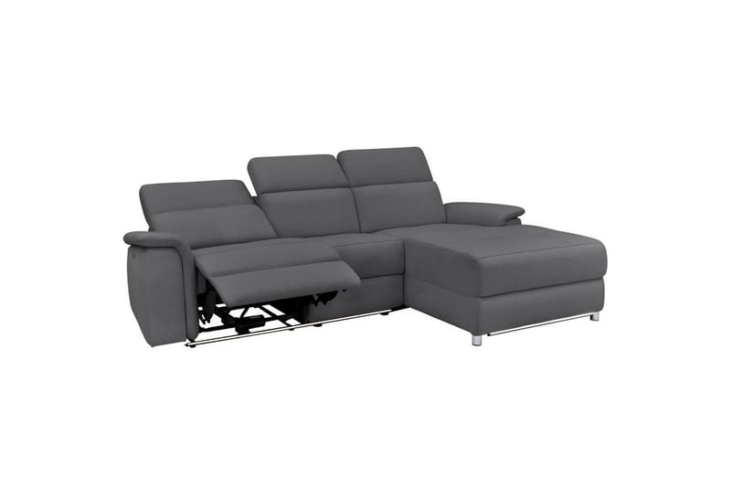 Hörnsoffa 3-sits Pareli Antracit, Sunday tyg, Höger manuell vilstol - Antracit, Sunday tyg, Höger manuell vilstol - Möbler - Vardagsrum - Soffor - Reclinersoffor & Biosoffor