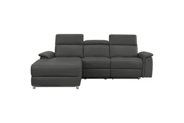 Hörnsoffa 3-sits Pareli Svart, PU, Vänster Elektrisk Fåtölj - Svart, PU, Vänster Elektrisk Fåtölj - Möbler - Vardagsrum - Soffor - Reclinersoffor & Biosoffor