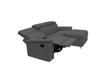 Hörnsoffa 3-sits Pareli Grå, PU, Höger manuell vilstol - Grå, PU, Höger manuell vilstol - Möbler - Vardagsrum - Soffor - Reclinersoffor & Biosoffor