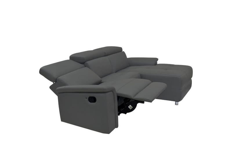 Hörnsoffa 3-sits Pareli Grå, PU, Höger manuell vilstol - Grå, PU, Höger manuell vilstol - Möbler - Vardagsrum - Soffor - Reclinersoffor & Biosoffor