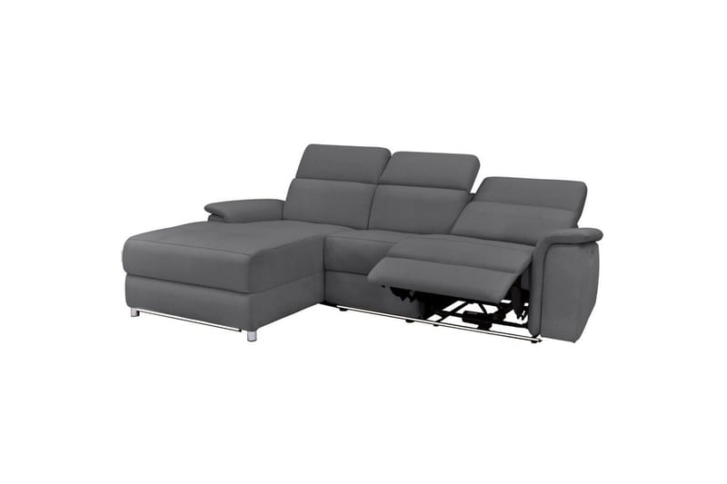 Hörnsoffa 3-sits Pareli Antracit, Sunday tyg, Vänster Manuell Fåtölj - Antracit, Sunday tyg, Vänster Manuell Fåtölj - Möbler - Vardagsrum - Soffor - Reclinersoffor & Biosoffor