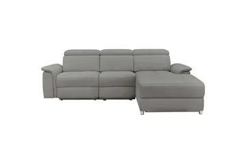Hörnsoffa 3-sits Pareli Grå, Sunday tyg, Höger elektrisk vilstol - Grå, Sunday tyg, Höger elektrisk vilstol - Möbler - Vardagsrum - Soffor - Reclinersoffor & Biosoffor