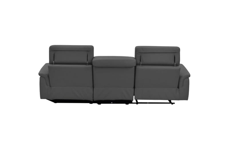 Hörnsoffa 3-sits Pareli Grå, Läder/PU, Höger manuell vilstol - Grå, Läder/PU, Höger manuell vilstol - Möbler - Vardagsrum - Soffor - Skinnsoffor