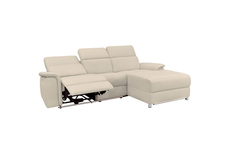 Hörnsoffa 3-sits Pareli Vit, Sunday tyg, Höger manuell vilstol - Vit, Sunday tyg, Höger manuell vilstol - Möbler - Vardagsrum - Soffor - Reclinersoffor & Biosoffor