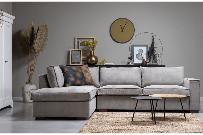 AITHAN Hörnsoffa Vänster Grön - Grå - Möbler - Vardagsrum - Soffor - Hörnsoffor