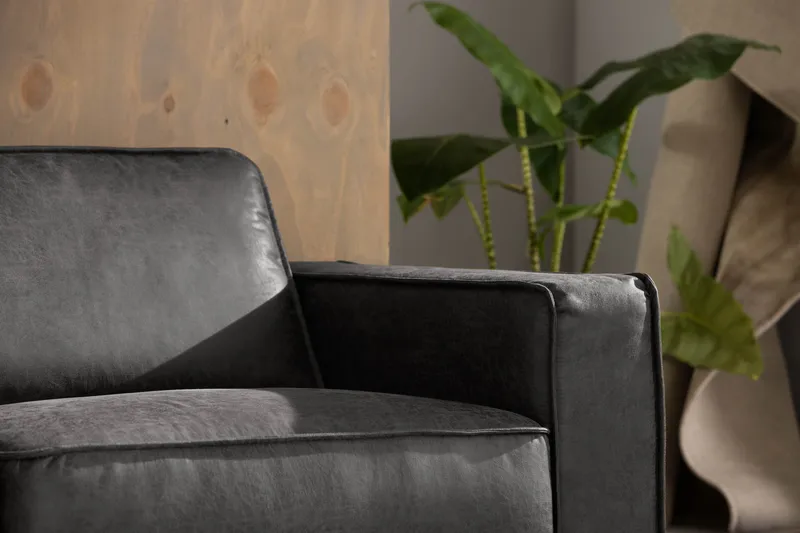 Akron Hörnsoffa Bondedläder - Mörkgrå - Möbler - Vardagsrum - Soffor - Hörnsoffor