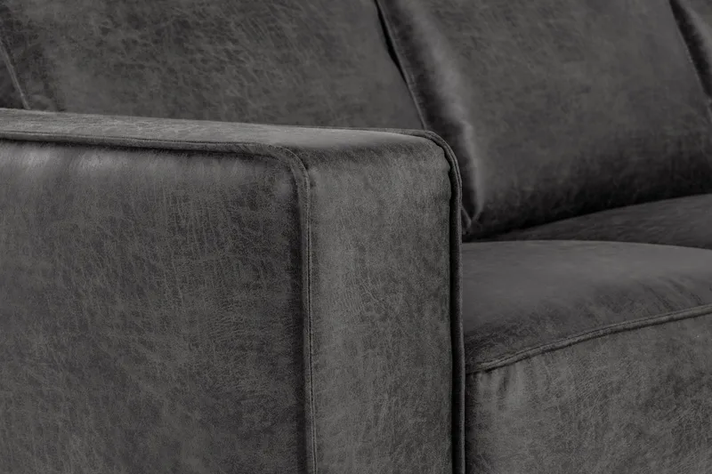 Akron Hörnsoffa Bondedläder - Mörkgrå - Möbler - Vardagsrum - Soffor - Hörnsoffor