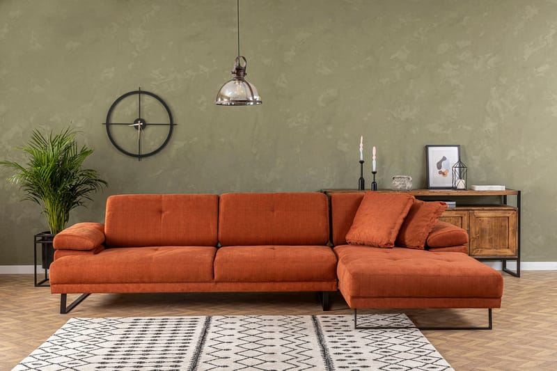 Batoche Divansoffa 3-sits Orange - Hörnsoffor