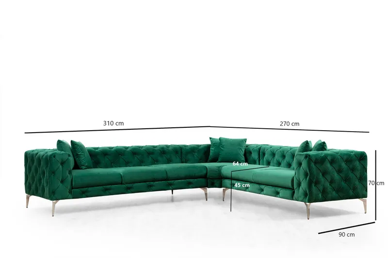 Beachport Hörnsoffa 6-sits - Grön - Möbler - Vardagsrum - Soffor - Hörnsoffor