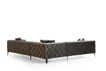 Beachport Stor 6-sits Hörnsoffa Sammet L formad - Grå / Antracit - Möbler - Vardagsrum - Soffor - Hörnsoffor