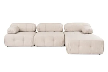 Belgin Bubblig Hörnsoffa 3-sits med utfällbara armstöd och ryggstöd - Ljusbrun - Möbler - Vardagsrum - Soffor - Modulsoffor - Komplett modulsoffa