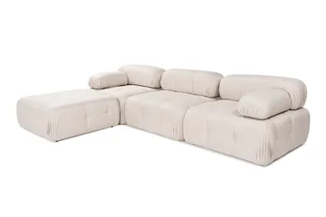 Belgin Bubblig Hörnsoffa 3-sits med utfällbara armstöd och ryggstöd - Ljusbrun - Möbler - Vardagsrum - Soffor - Modulsoffor - Komplett modulsoffa