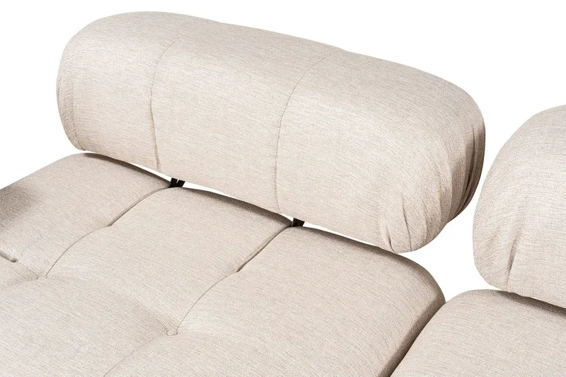 Belgin Bubblig Hörnsoffa 3-sits med utfällbara armstöd och ryggstöd - Ljusbrun - Möbler - Vardagsrum - Soffor - Modulsoffor - Komplett modulsoffa