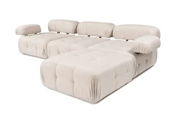 Belgin Bubblig Hörnsoffa 3-sits med utfällbara armstöd och ryggstöd - Ljusbrun - Möbler - Vardagsrum - Soffor - Modulsoffor - Komplett modulsoffa