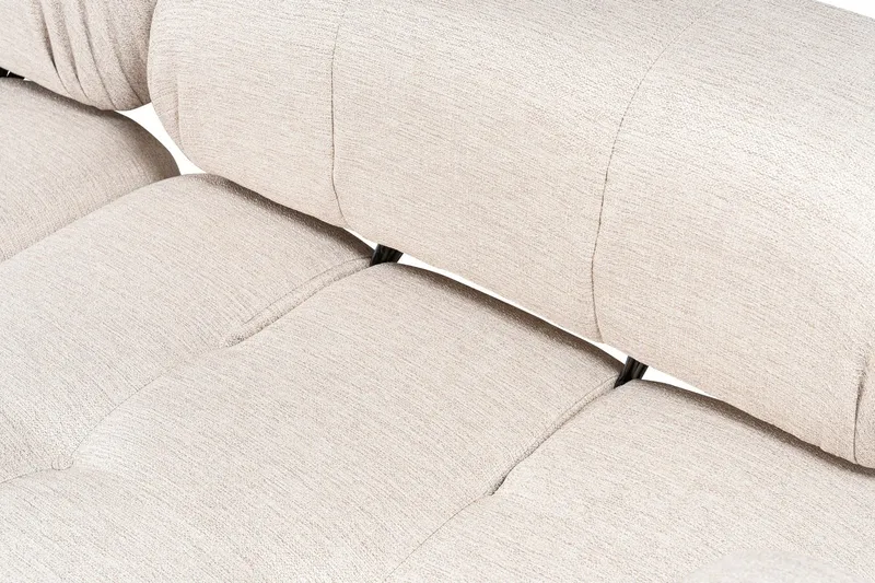 Belgin Bubblig Hörnsoffa 3-sits med utfällbara armstöd och ryggstöd - Ljusbrun - Möbler - Vardagsrum - Soffor - Modulsoffor - Komplett modulsoffa