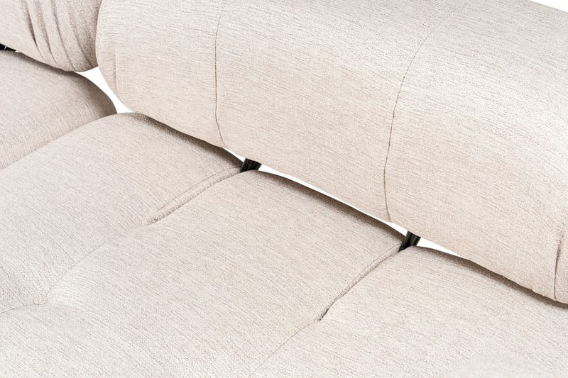 Belgin Bubblig Hörnsoffa 3-sits med utfällbara armstöd och ryggstöd - Ljusbrun - Möbler - Vardagsrum - Soffor - Modulsoffor - Komplett modulsoffa