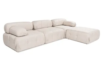 Belgin Bubblig Hörnsoffa 3-sits med utfällbara armstöd och ryggstöd - Ljusbrun - Möbler - Vardagsrum - Soffor - Modulsoffor - Komplett modulsoffa