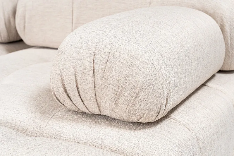 Belgin Bubblig Hörnsoffa 3-sits med utfällbara armstöd och ryggstöd - Ljusbrun - Möbler - Vardagsrum - Soffor - Modulsoffor - Komplett modulsoffa